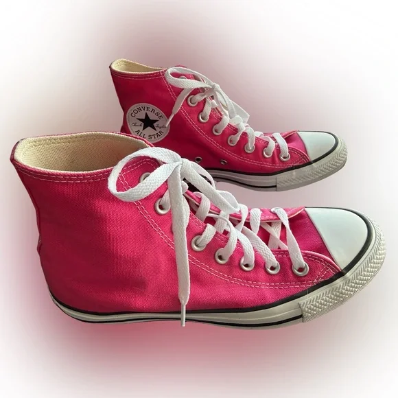 Converse Fuchsia Canvas High-Tops sz 8.5 womens - Picture 2 of 10